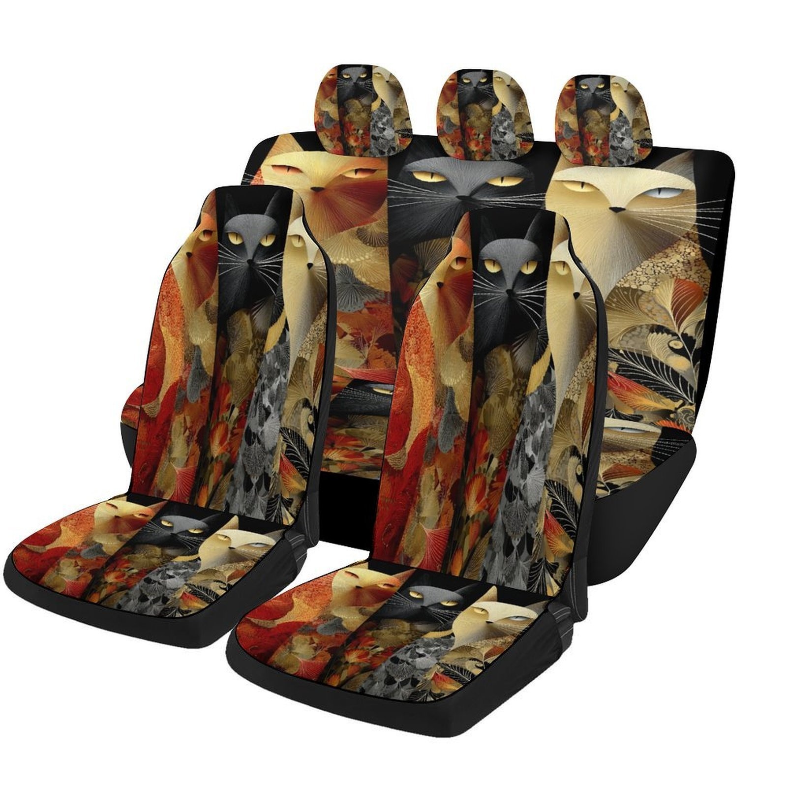 Car Seat Cover - Cats Pattern Art Themed Car Seat