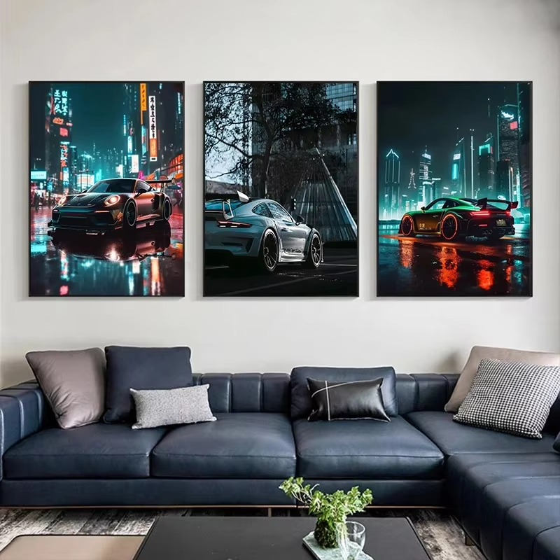 Car Mirror - 1pc Frameless Canvas Painting Trending Cars