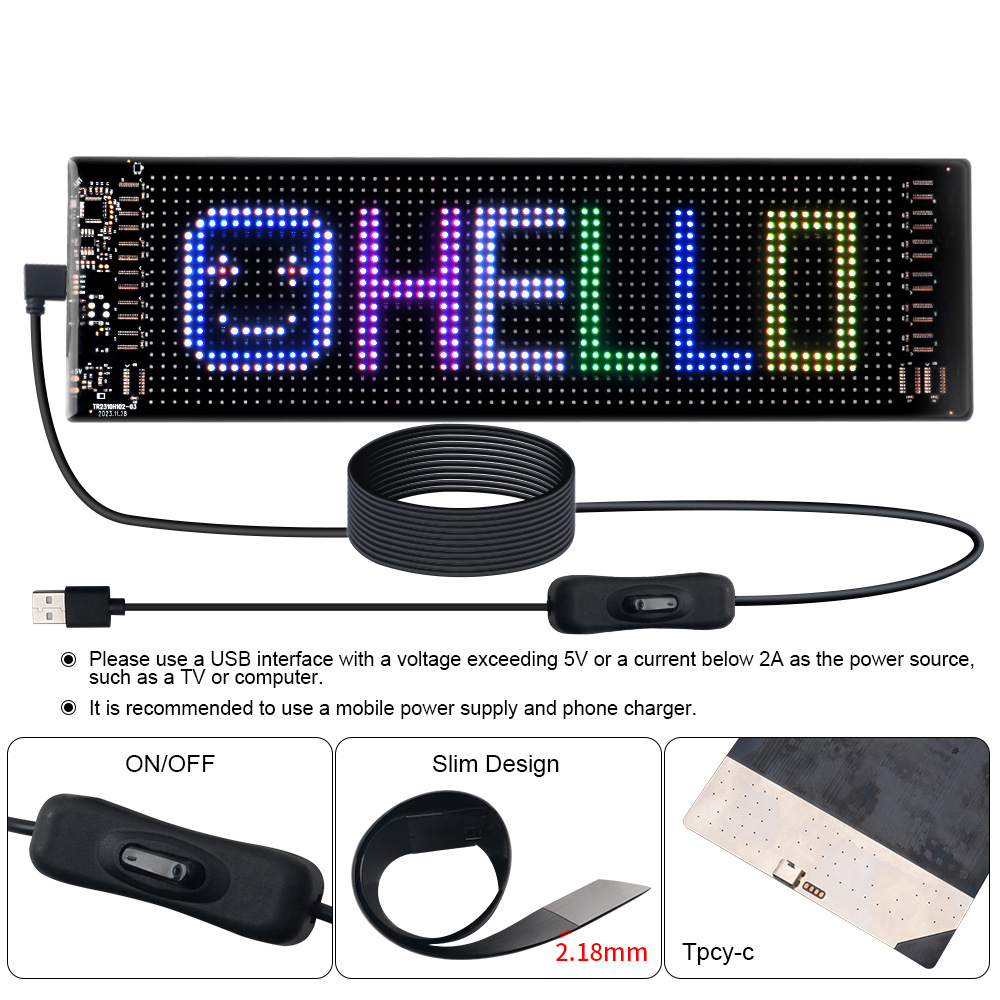 LED Matrix Pixel Panel Scrolli - Car Led Light recension och pris