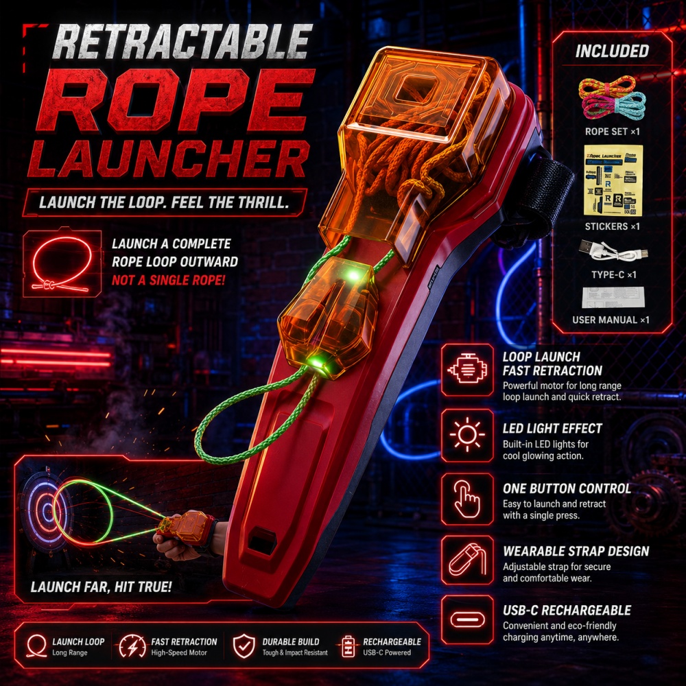 Rope Launcher Spider Web Shoot - Car Led Light recension och pris