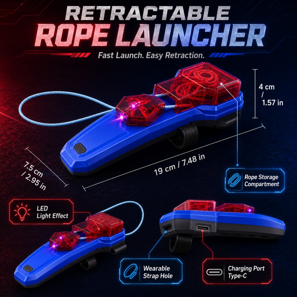 Rope Launcher Spider Web Shoot - Car Led Light recension och pris