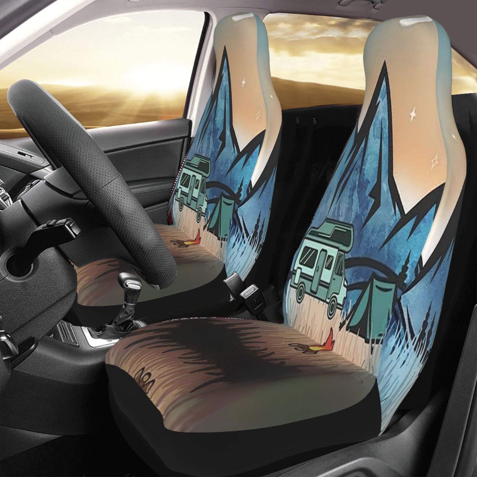 Mountain and Camping Printed C - Car Seat Cover recension och pris