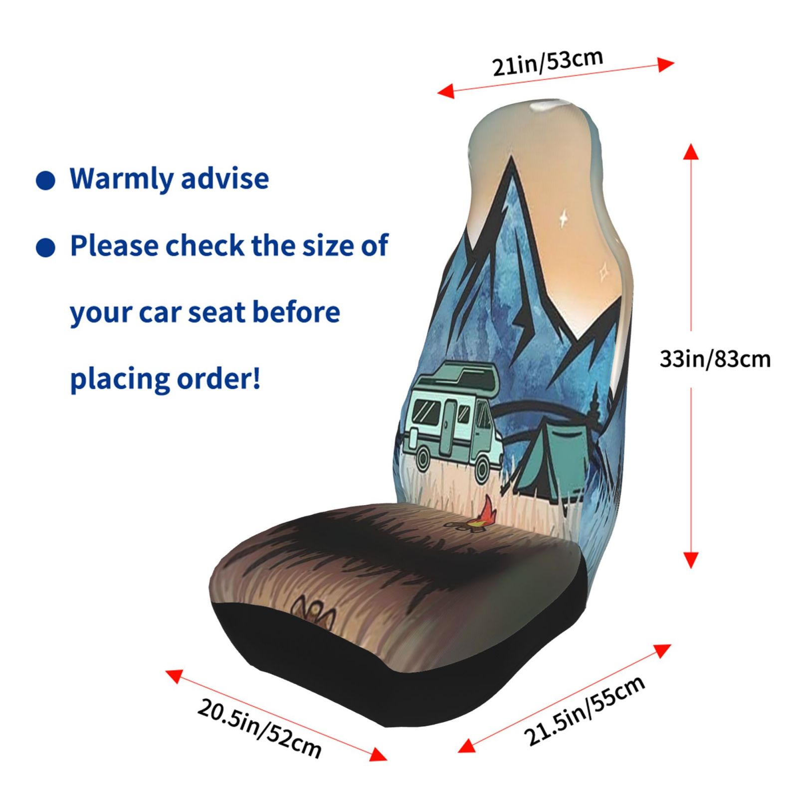 Mountain and Camping Printed C - Car Seat Cover recension och pris
